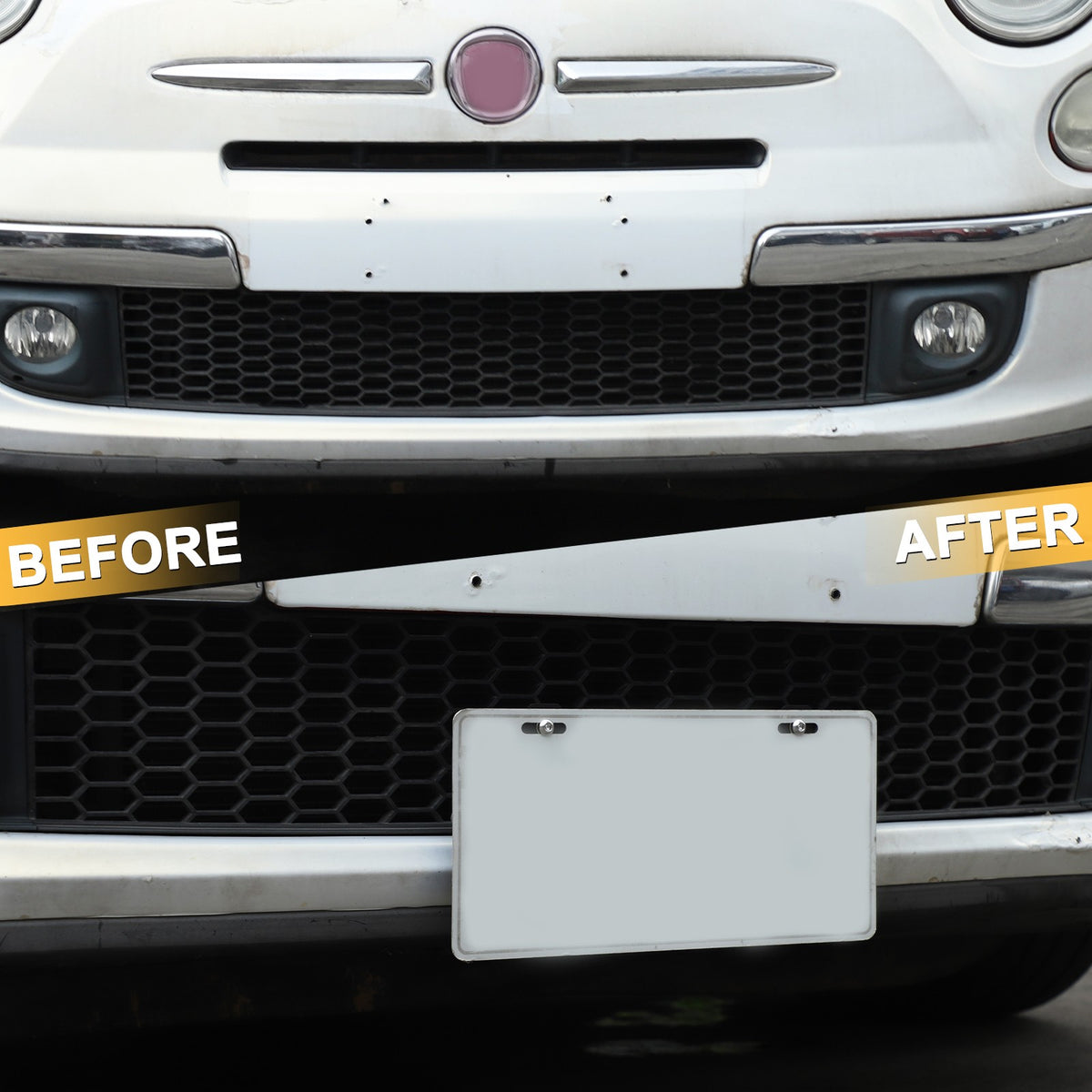 Front Bumper Tow Hook License Plate Mount Bracket For Fiat 500 2007+ US 24