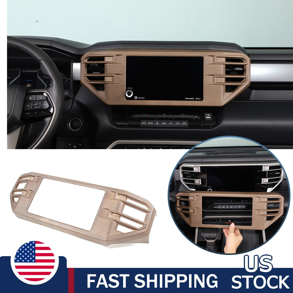 Wood Center Display GPS Navigation Air Vent Trim For Toyota Tundra 22-26 US 1