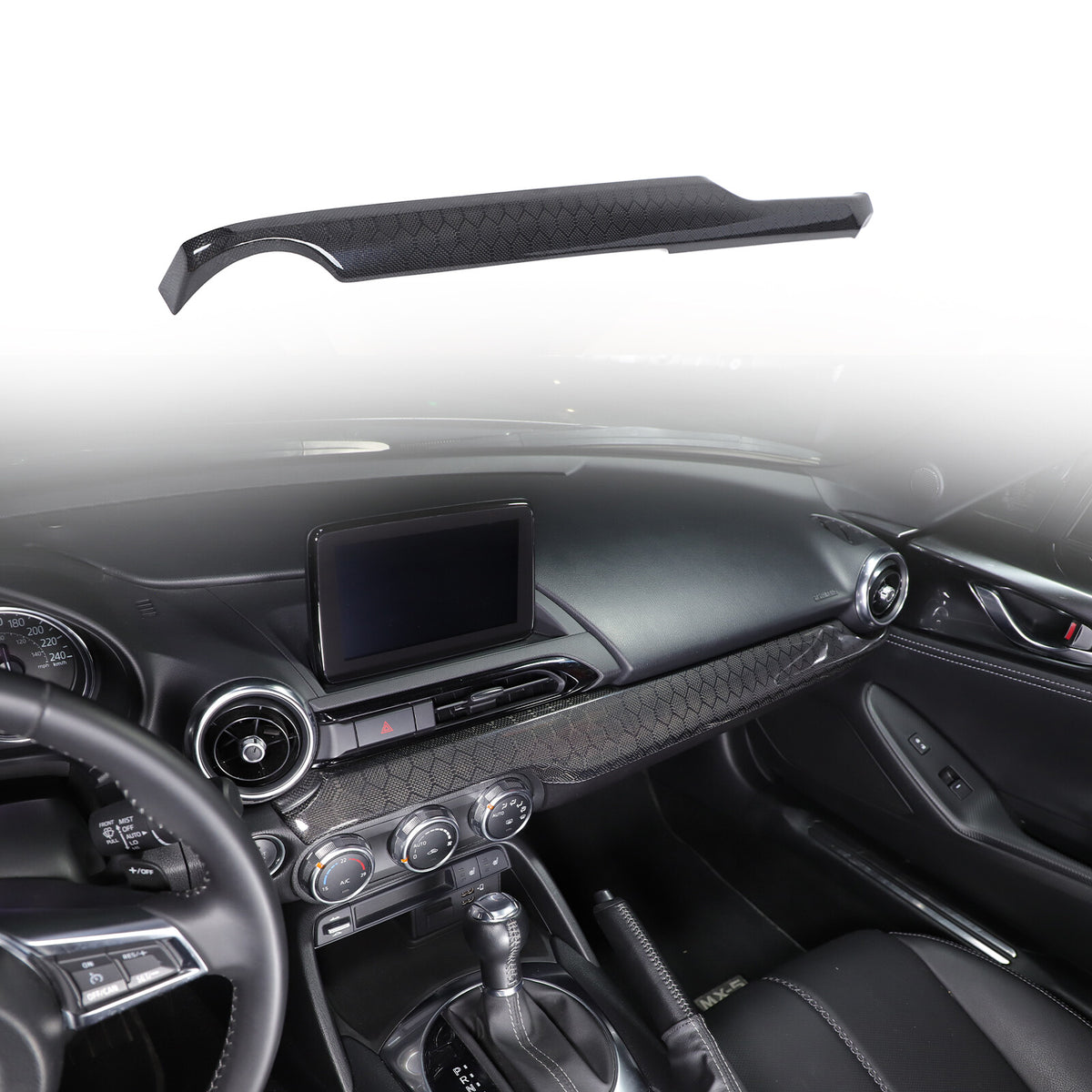 Honeycomb Carbon Fiber Interior Console Panel Trim For Mazda MX-5 Miata 2016-23 18