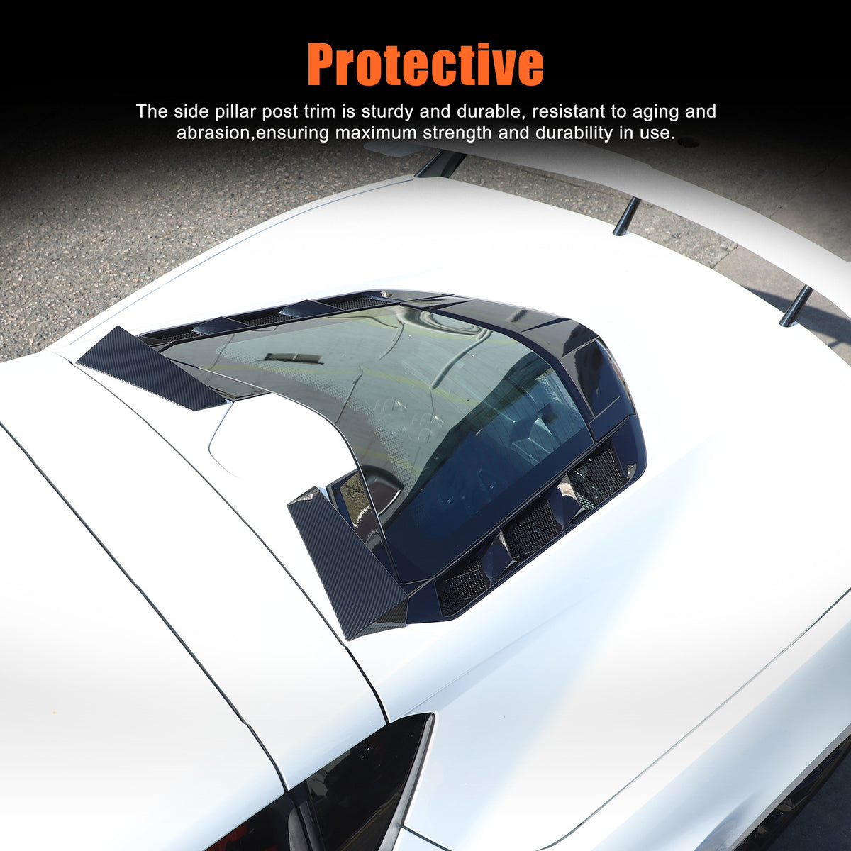 ABS Carbon fiber anti-wind buffeting deflector For Corvette C8 Coupe 2020-2026 4