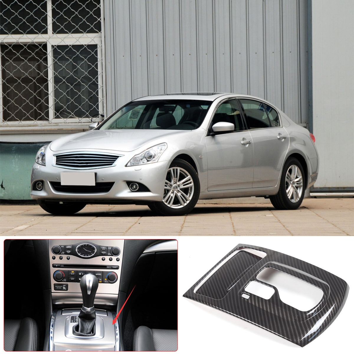 ABS Carbon Fiber Center Interior Trim Cover Set For Infiniti G25 G37 2009-2013 8
