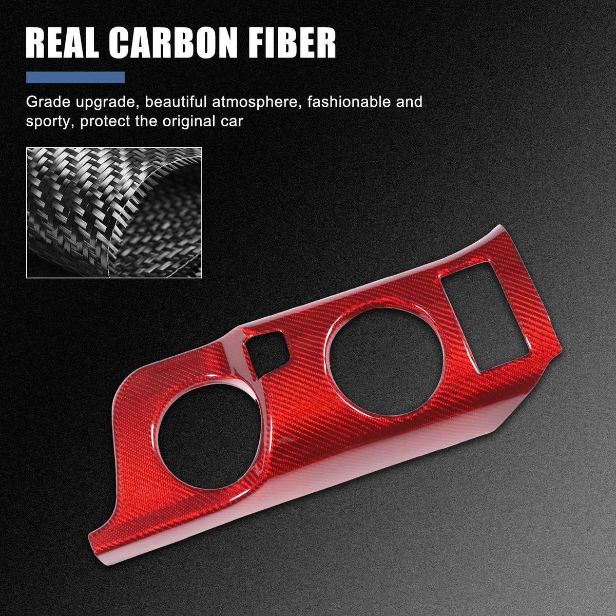 Red Real Carbon Fiber Center Console Cup Holder Panel Trim For Nissan 400Z 23+ 15