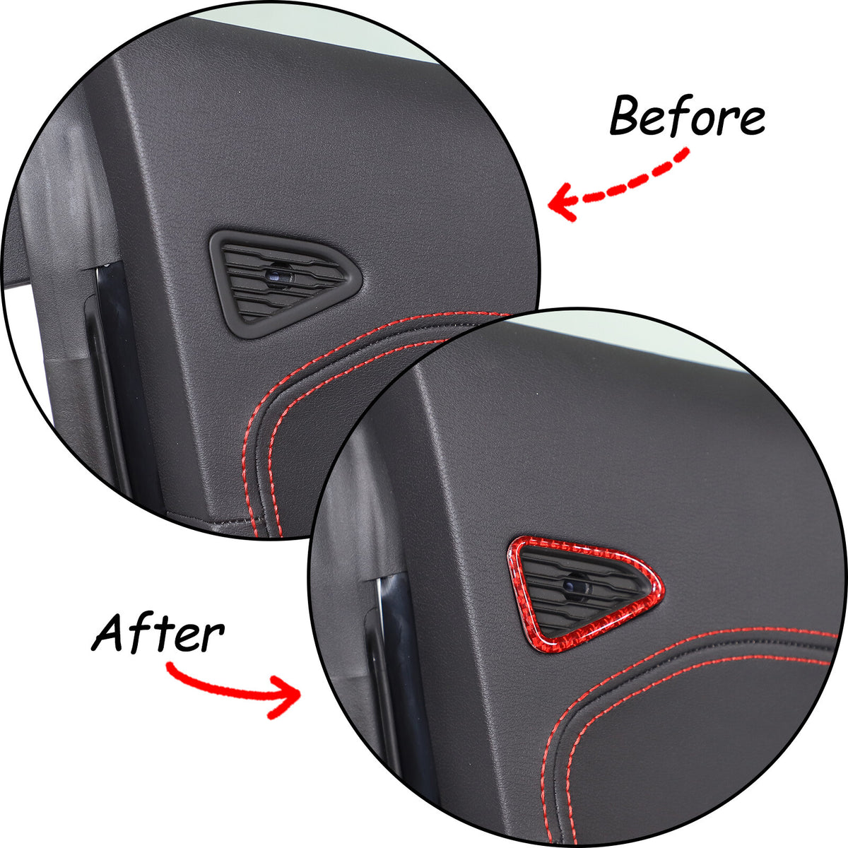 Red Soft Carbon Fiber Interior Decor Trim Kit Cover Set For Corvette C8 20-25 95