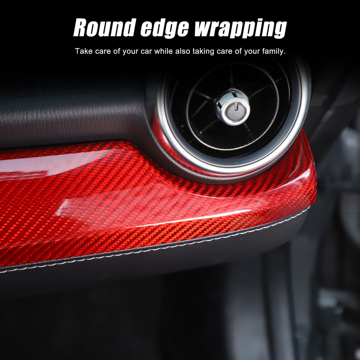 Red Real Carbon Fiber Dashboard Center Trim For Mazda MX-5 Miata 2016+ 13