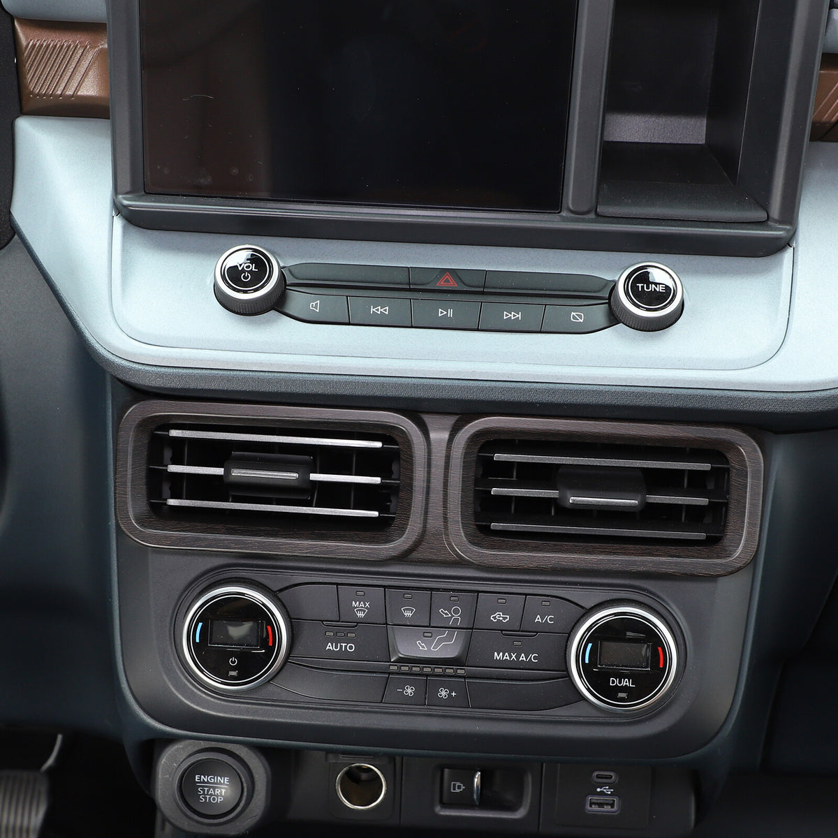 Oak Wood Grain Interior Decor Trim Cover Set Kit Fits Ford Maverick 2022-2024 29