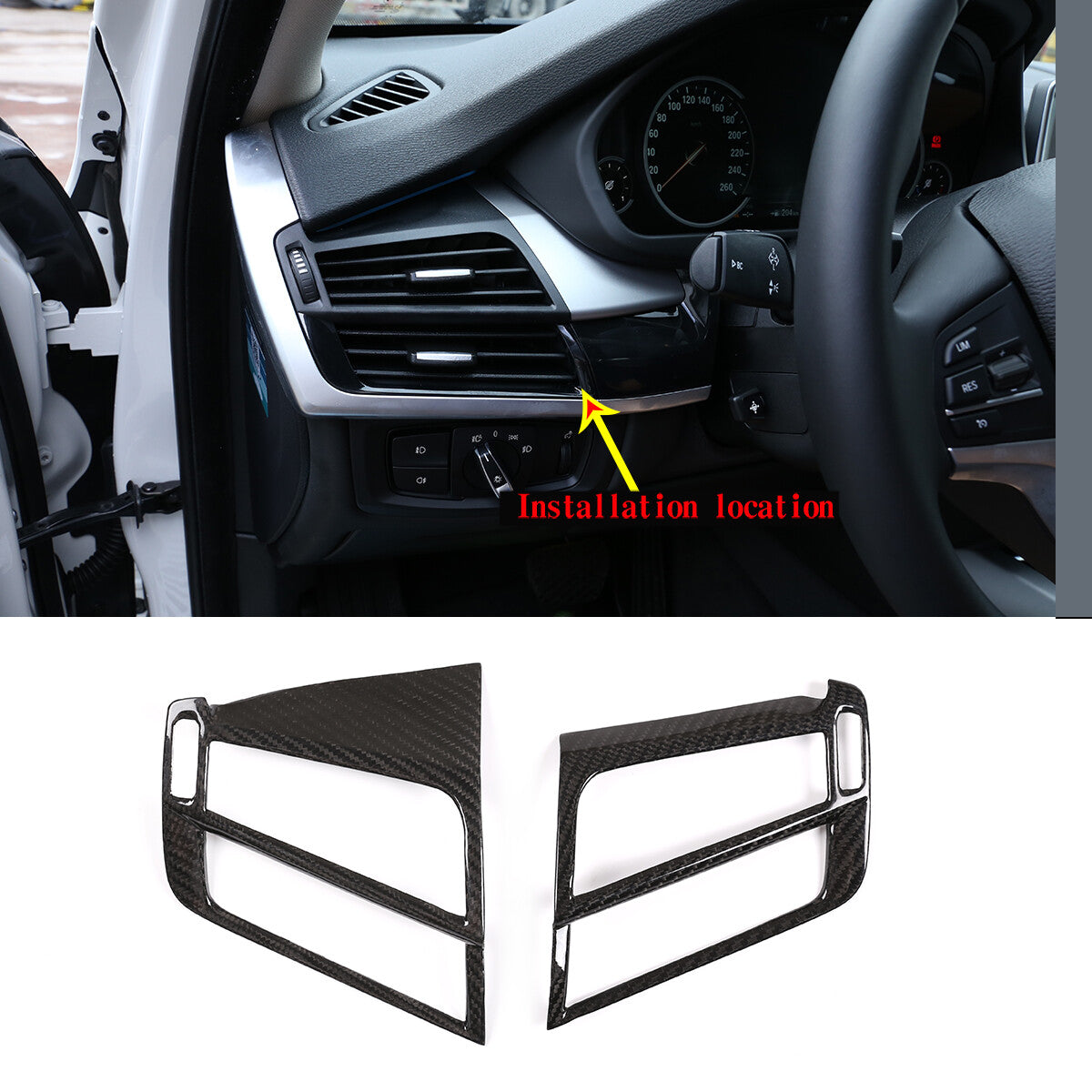 17PCS Real Dry Carbon Fiber Interior Trim Decor Cover For BMW X5 F15 2014-2018 87