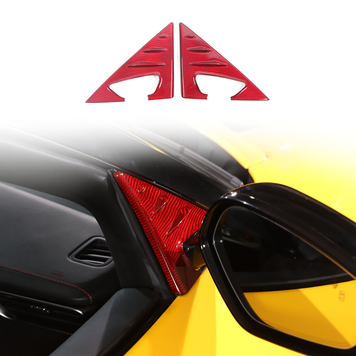 Red Real Carbon Fiber Interior Exterior Conosle Trim Cover For Lotus EMIRA 21-25 170