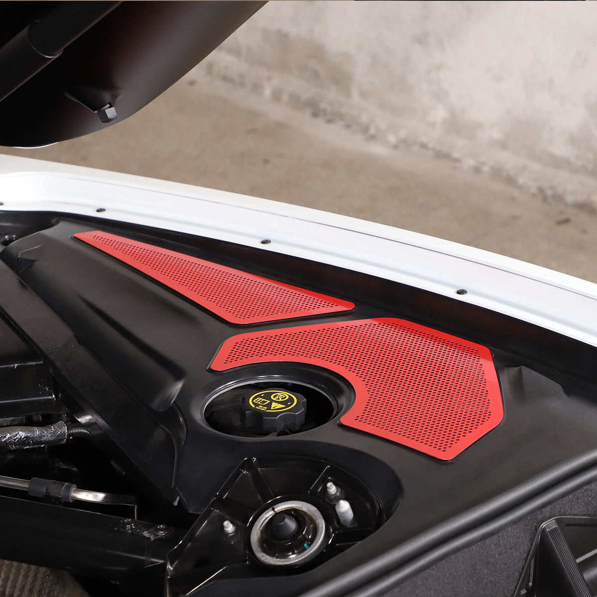 Red Steel Engine Hood Compartment Panel Trim Cover Set For Corvette C8 Z06 20-26 12