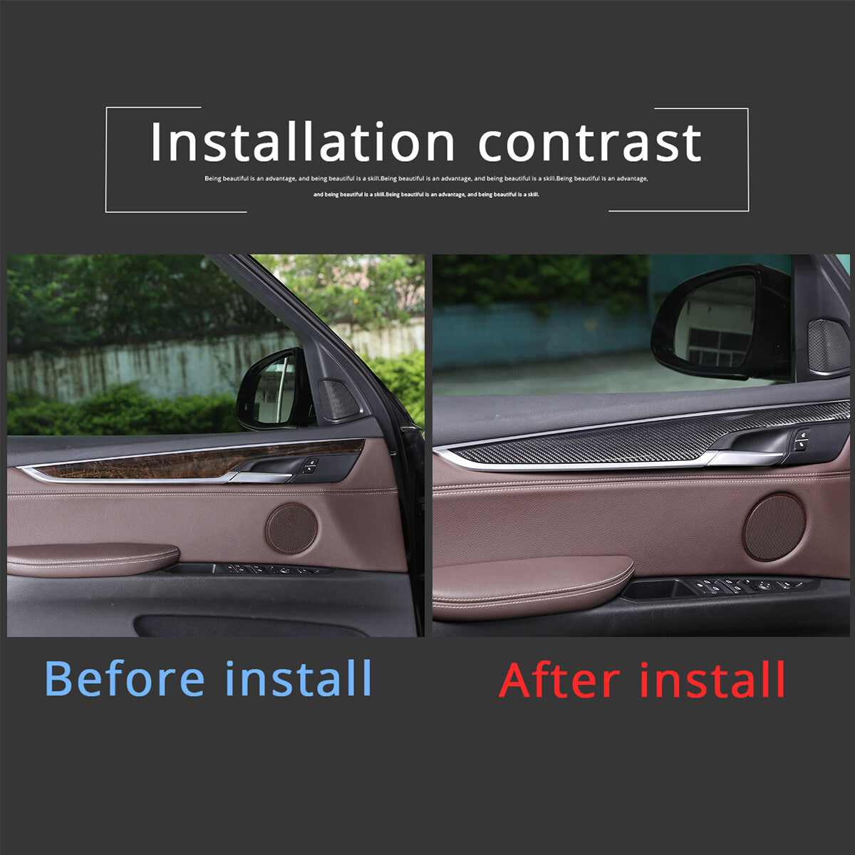 Real Carbon Fiber Interior Center Dashboard Trim Kit For BMW X5 F15 2014-18 5