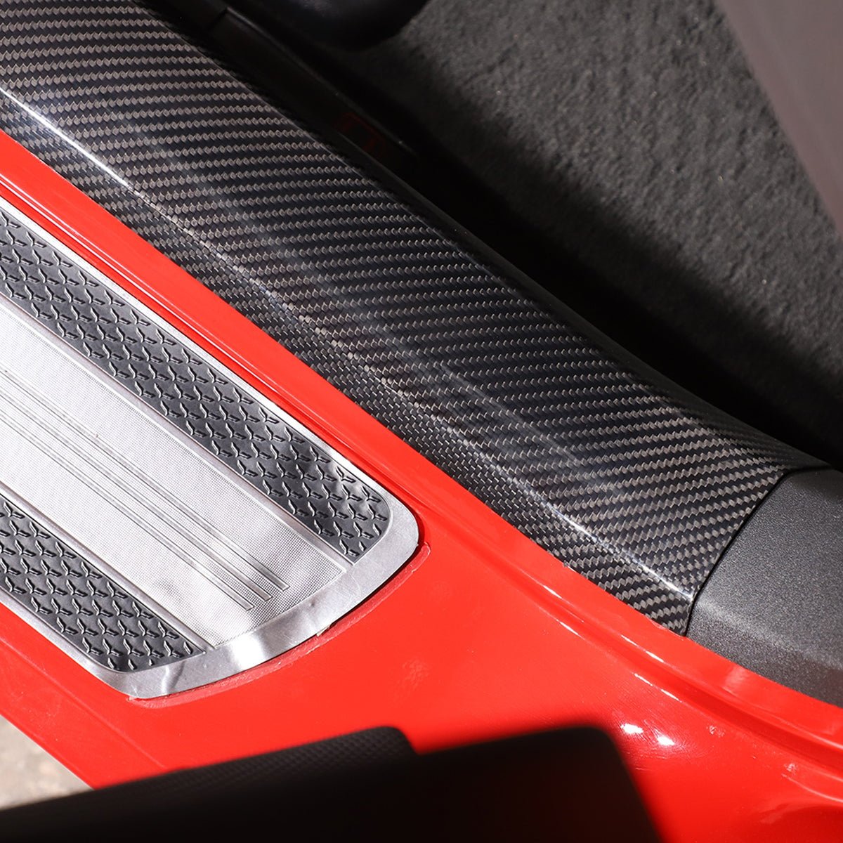 Real Carbon Fiber Built In Scuff Door Sill Bar Plate For Corvette C6 2005-2013 12