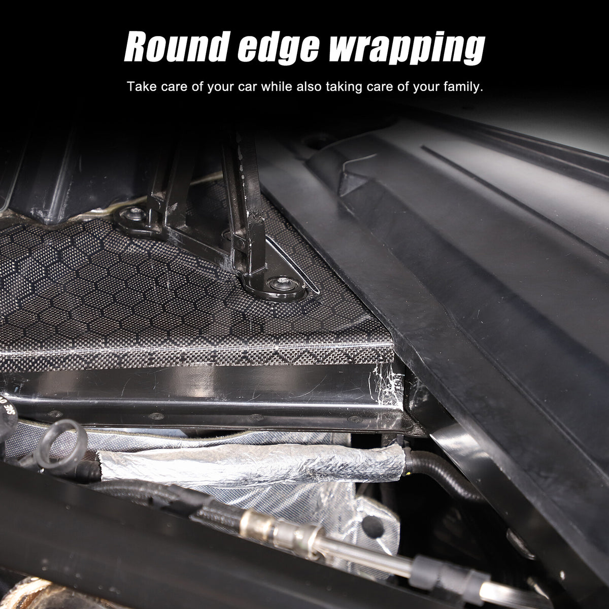 Honeycomb Carbon Fiber Engine Bay Corner Base Cover Overlay For Corvette C8 20+ 3