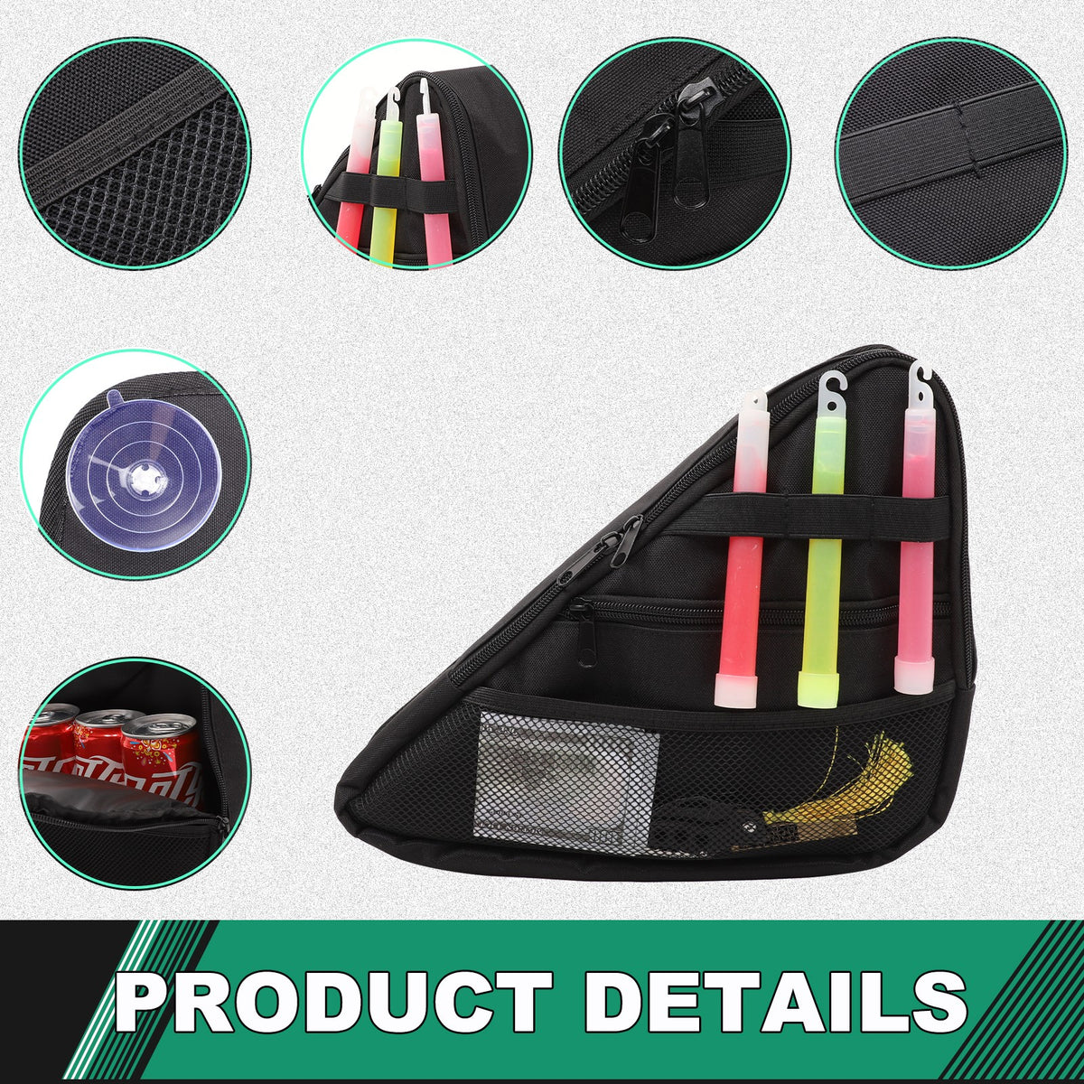 Black Rear Quarter Window Left Side Storage Bag For Honda CR-V 2012-2016 15