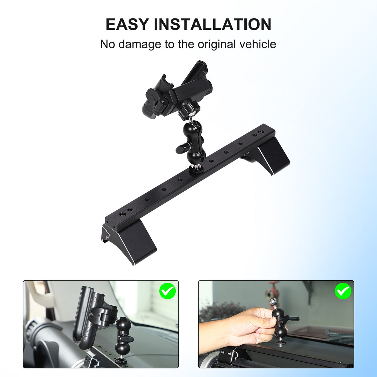 U Shape Center Console Phone Holder Bracket For Toyota FJ Cruiser 2007-2021 21