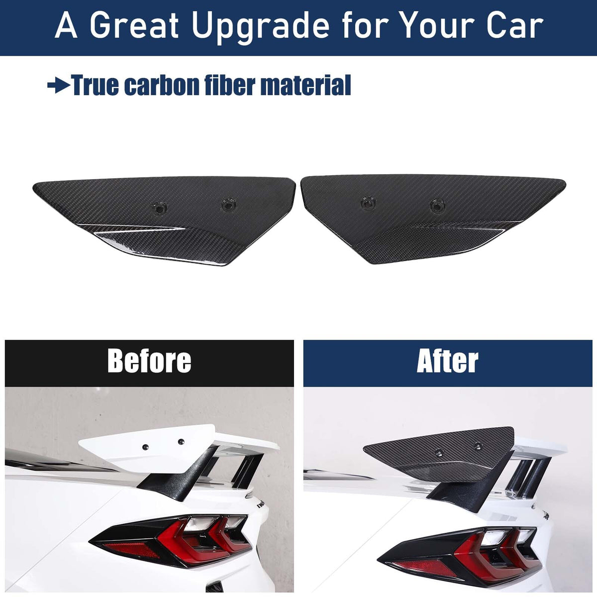 Real Carbon Fiber Replacement Rear Tail Trunk Lid Cover For Corvette C8 20+ US 7
