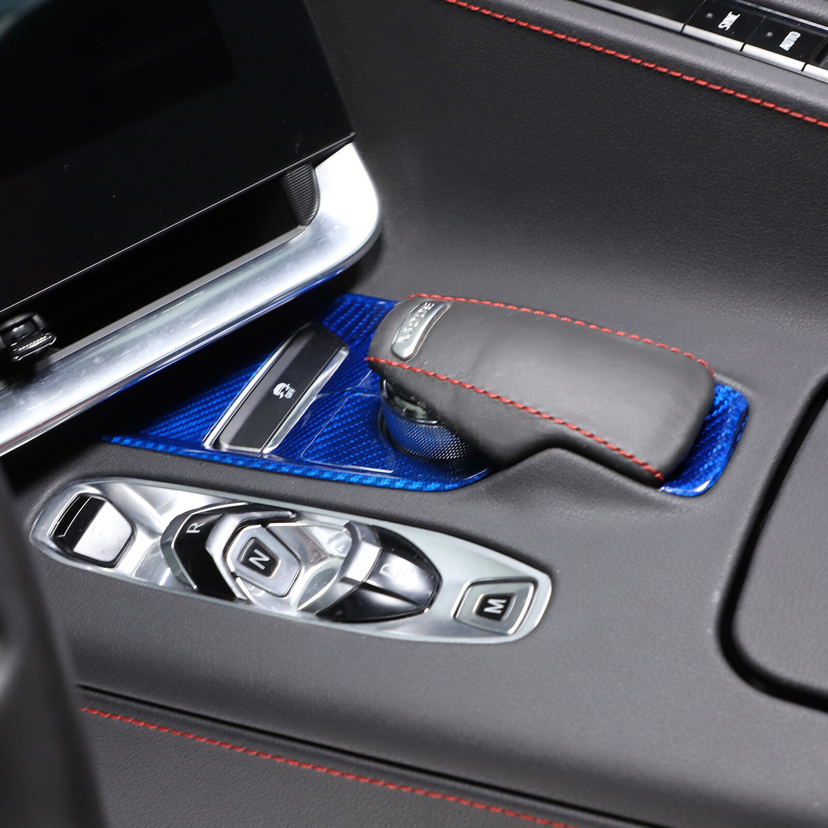 Blue Real Carbon Fiber Full Interior Set Decor Trim Kit for Corvette C8 20-25 - Variants 6-10 17