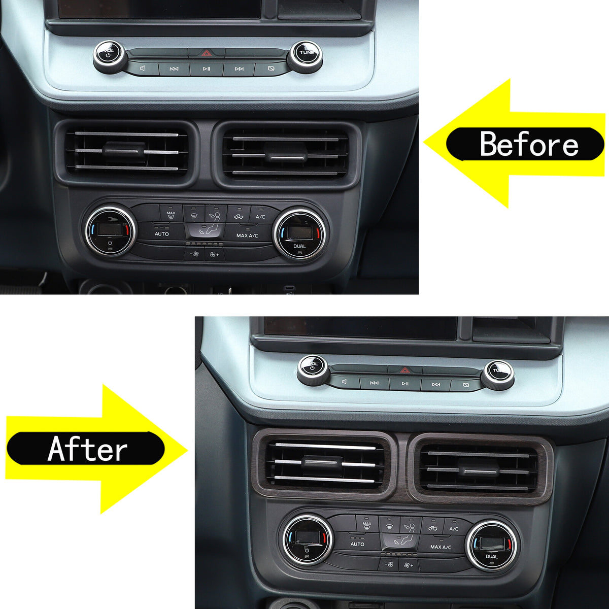 Oak Wood Grain Interior Decor Trim Cover Set Kit Fits Ford Maverick 2022-2024 36