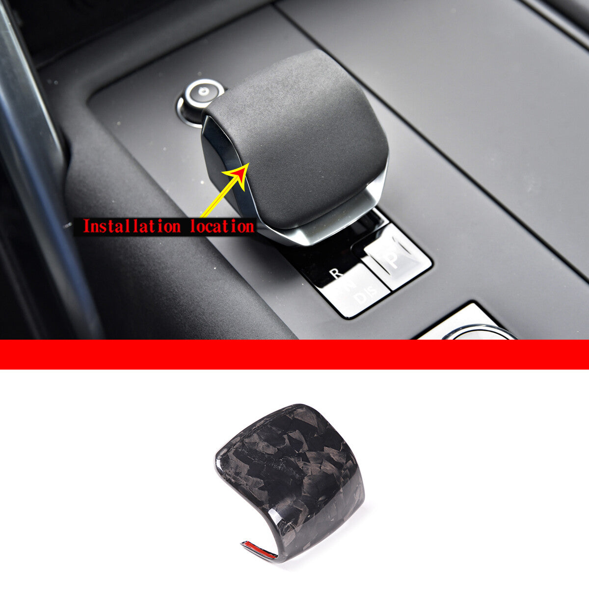 Forged Carbon Gear Shift Head Knob Trim Cover For LR Range Rover Velar 21-22 1