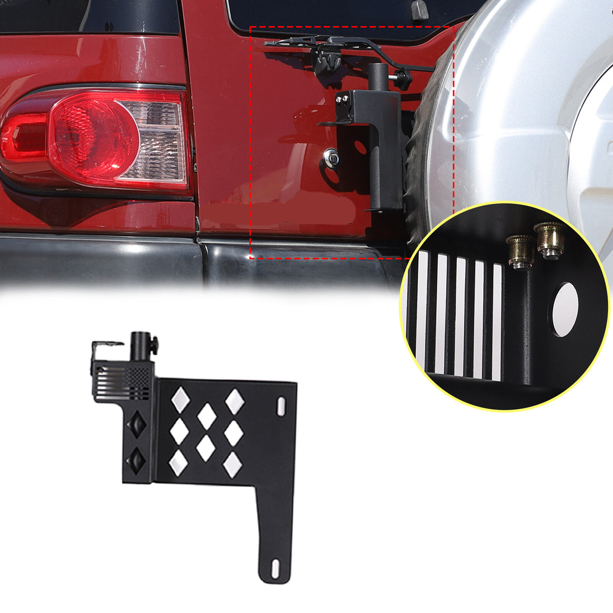 US Flag Tailgate flagpole Antenna Bracket Holder Mount For Toyota FJ Cruiser 07+ 1