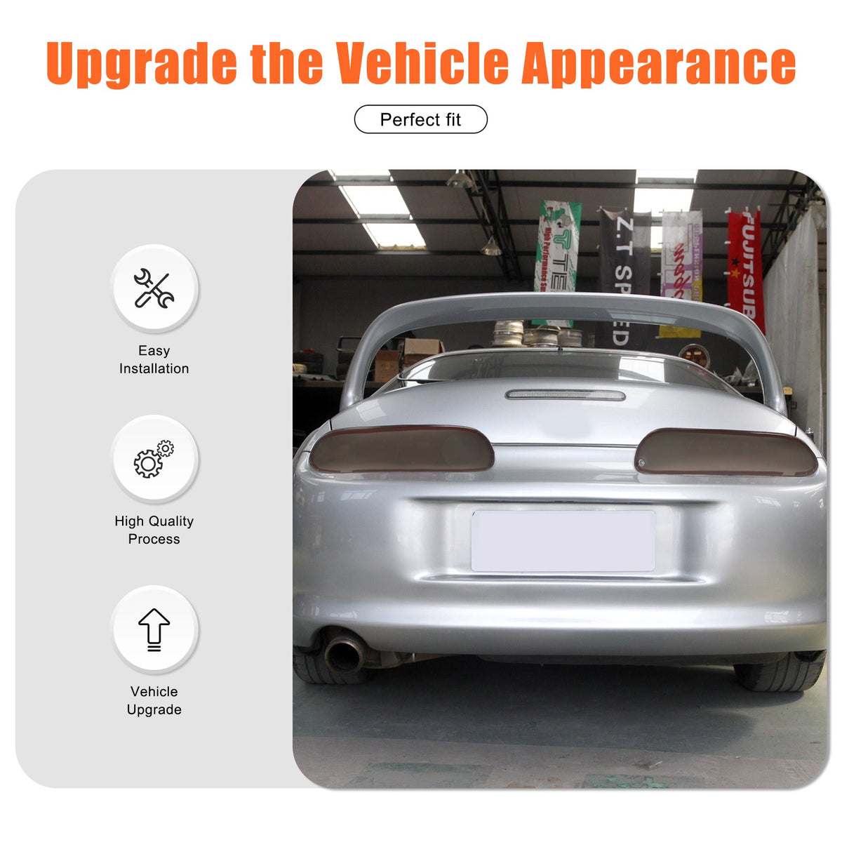 Smoked ABS Tail Light Smoke Housing Cover Trim for Toyota Supra 1993-2002 US 22