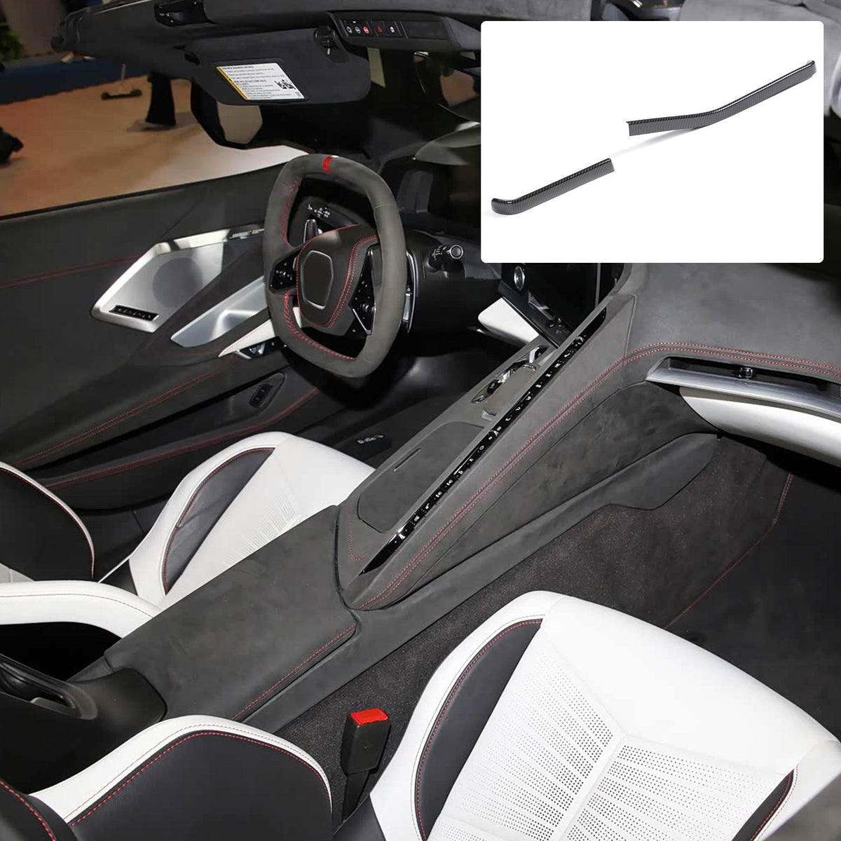 Carbon Fiber ABS Dashboard Side Air Vent Trim Cover For Corvette C8 2026+ 13