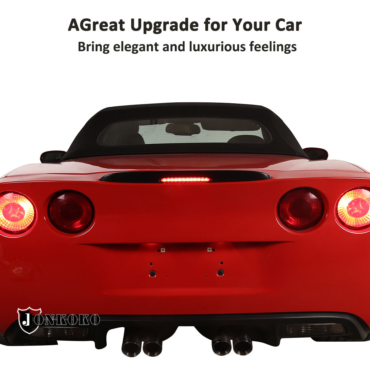 Smoked Taillight & Rear Fog Blackout Light Cover Trim For 2005-2013 C6 Corvette 7