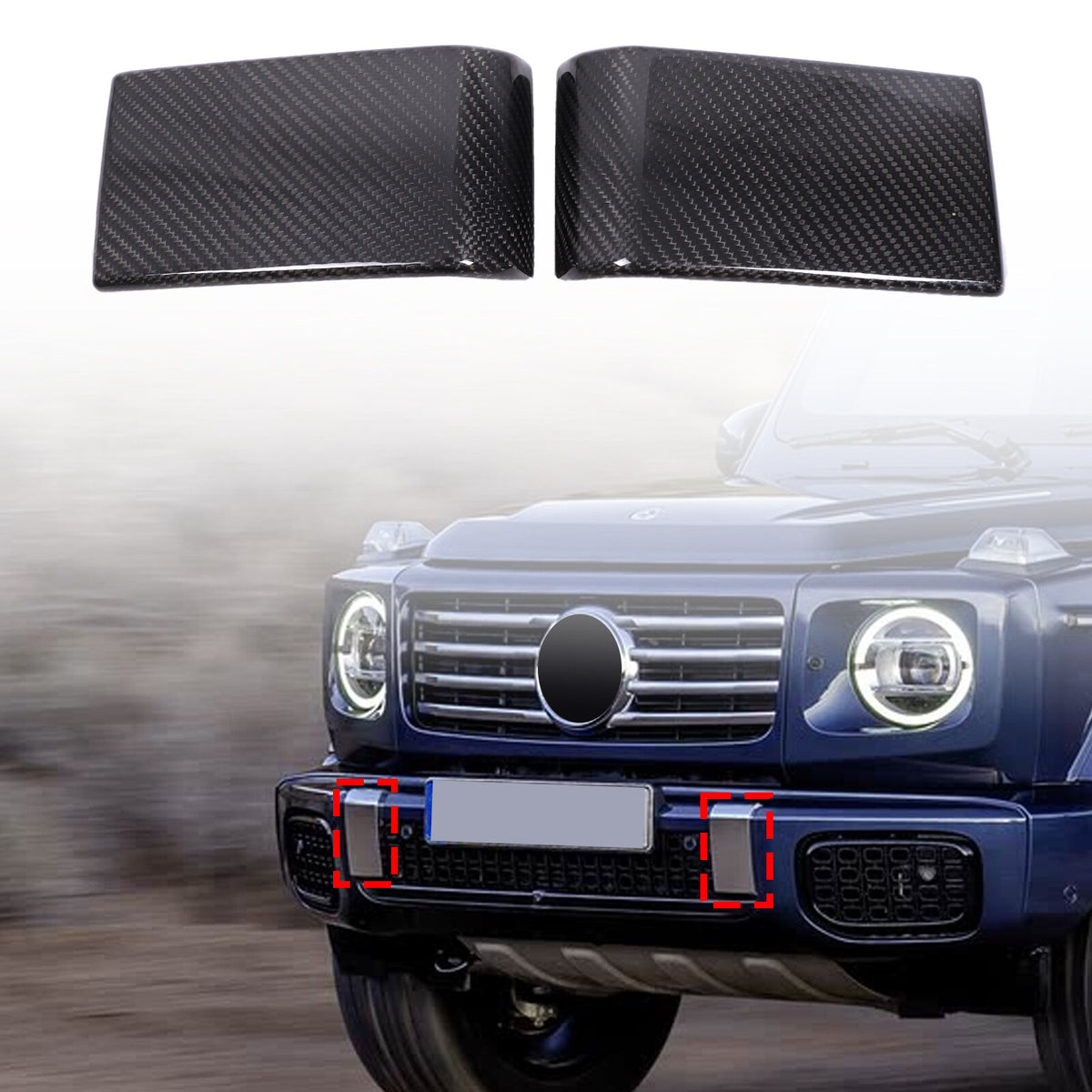 Real Carbon Fiber Front Bumper Trim For Benz G-Class G550 G63 W465 2025+ US 1