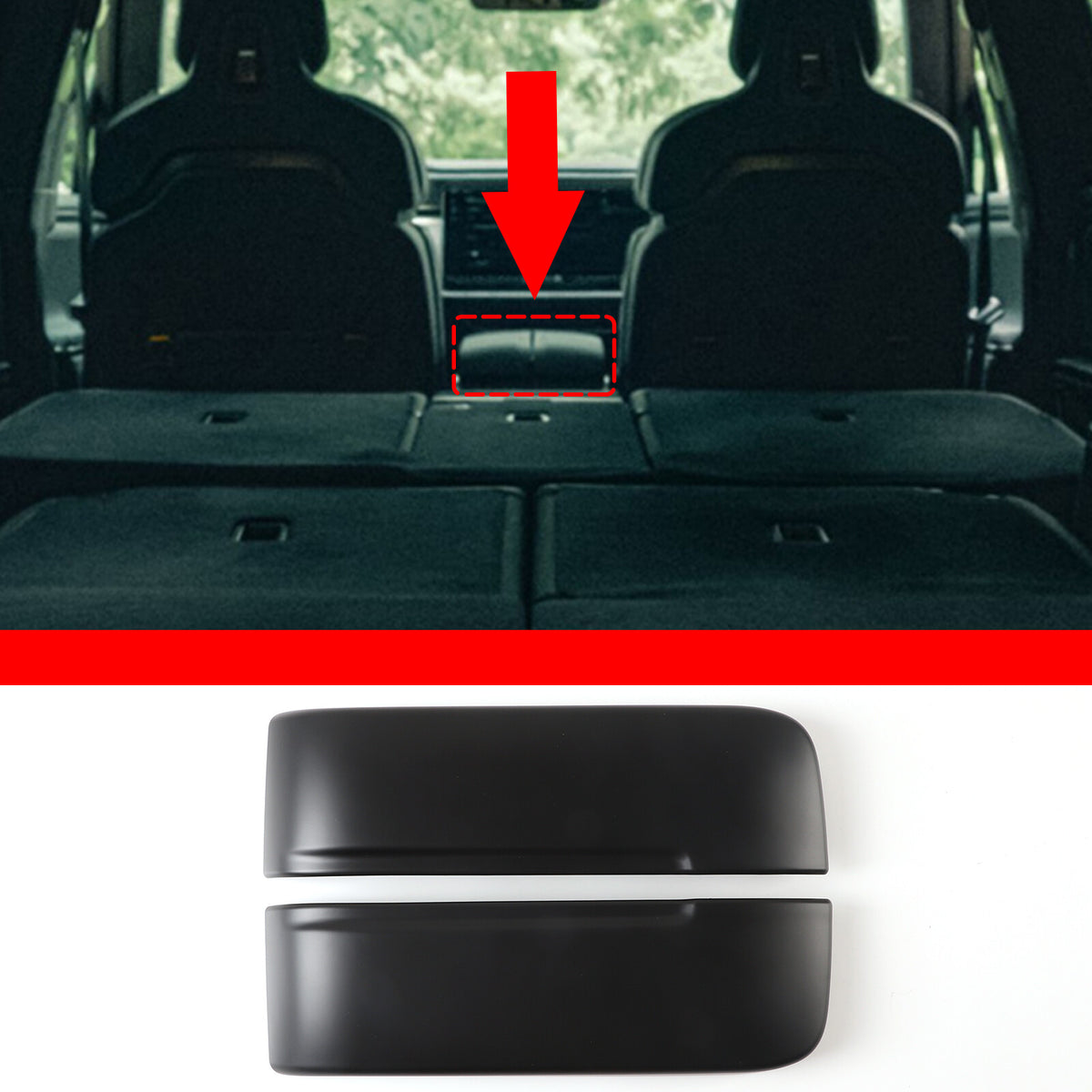 Matte Black Center Console Armrest Box Panel Cover Trim For Rivian R1T/R1S US 6