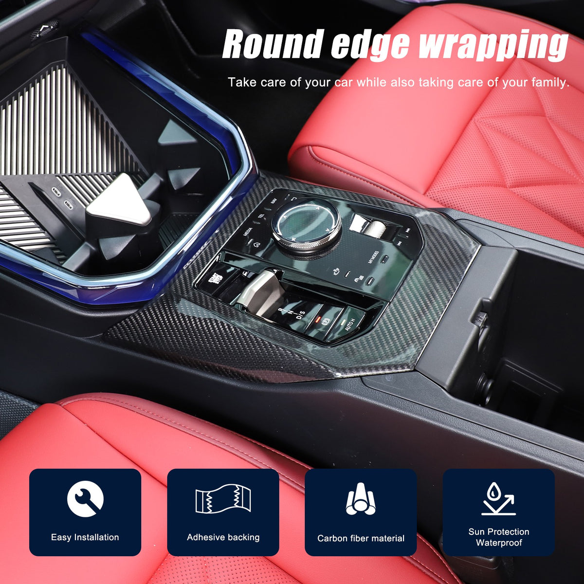 Real Carbon Fiber Center Console Gear Shift Panel Trim For BMW X3 G45 2025+ 9