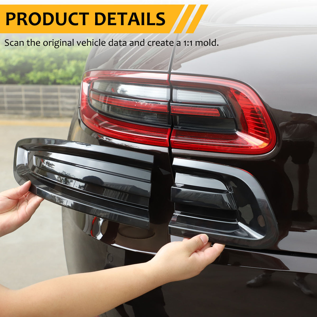 Smoked Black Rear Tail light Lamp Cover Trim Bezel For Porsche Macan 95B 2015-18 16