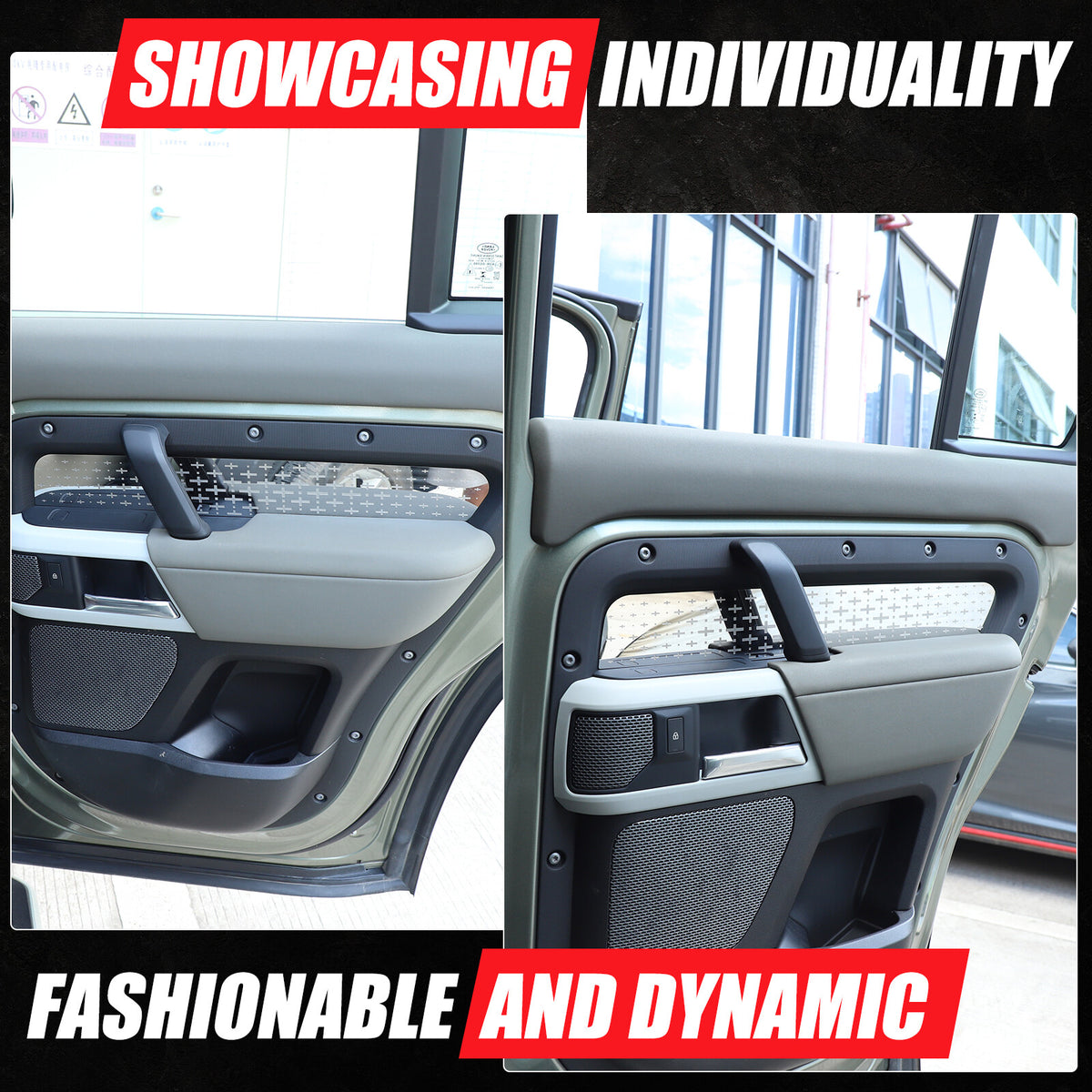 Steel Interior door Panel trim Frame For Land Rover Defender L663 110/130 20-24 4