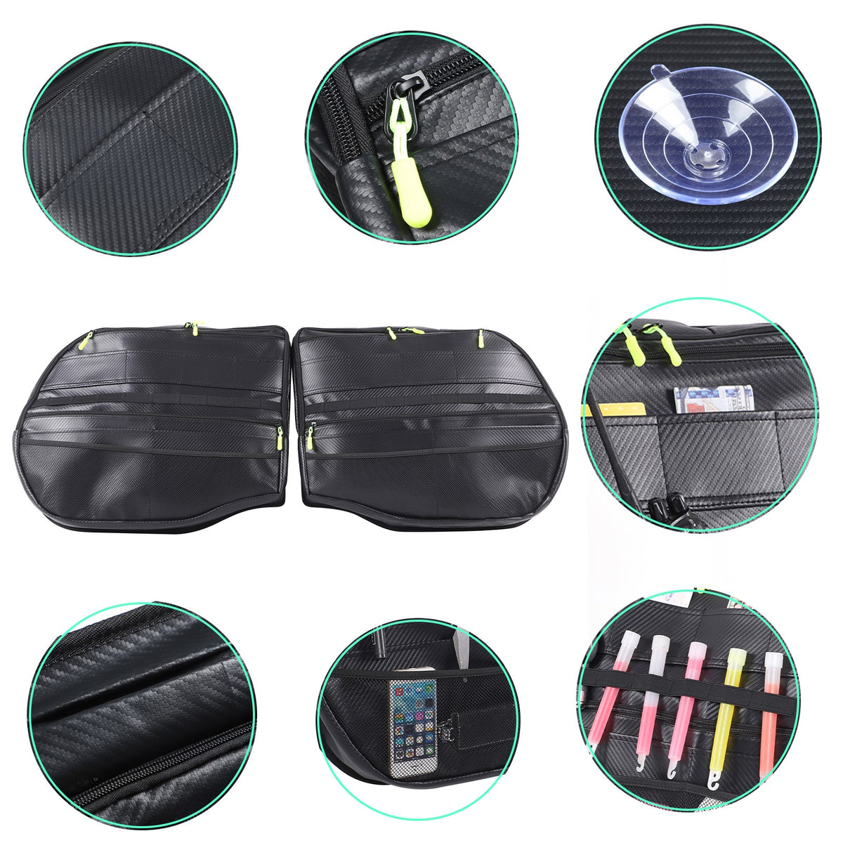 Carbon Pattern Tailgate Window Storage Bag For Land Rover Defender L663 2020+ 6