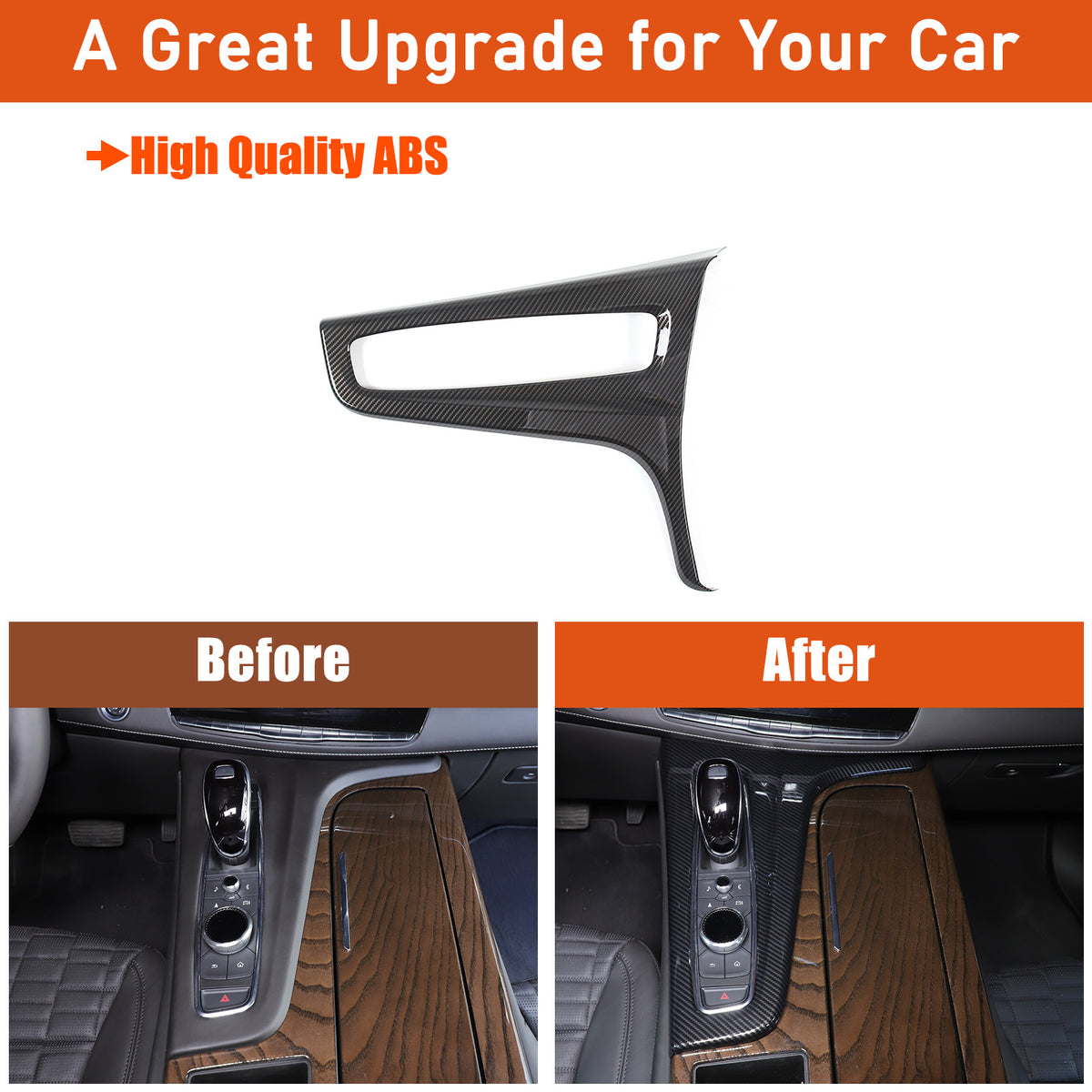 Carbon Fiber ABS Center Control Gear Trim Panel For Cadillac Escalade 21-23 US 22