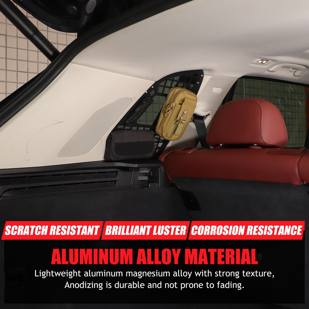 Aluminum Trunk Side Window Storage Hanger Bag Molle Panel For BMW X5 G05 2019-25 7