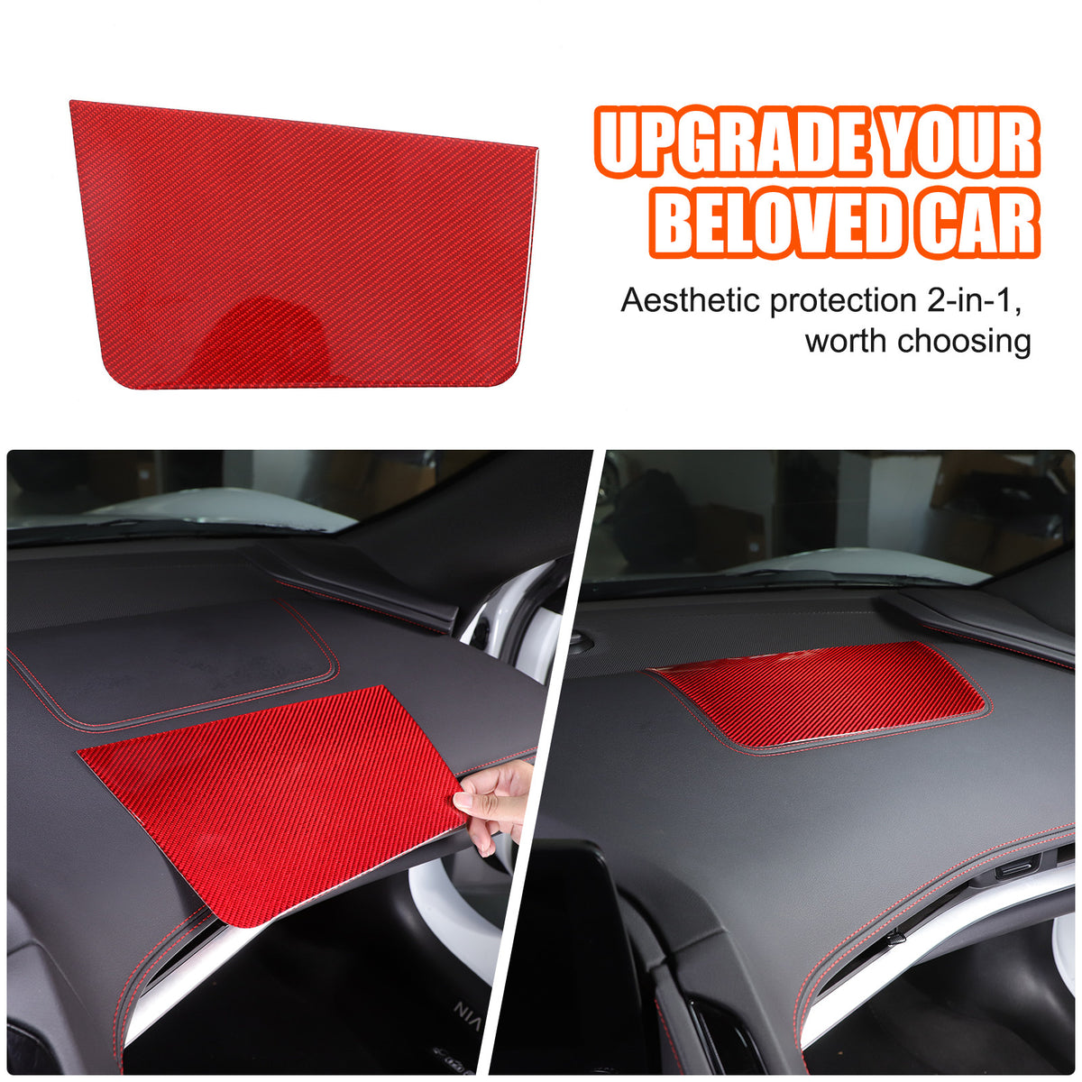 Red Soft Carbon Fiber Interior Decor Trim Kit Cover Set For Corvette C8 20-25 248