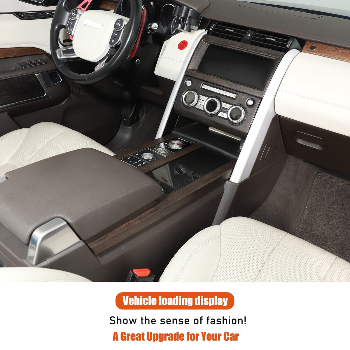 3pcs Wood Grain Center Console Trim Kit For Land Rover Discovery 5 L462 2017-20 17