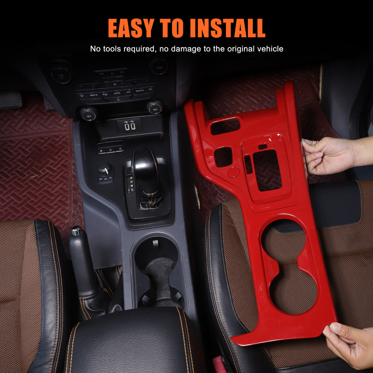 ABS Red Center Console Gear Shift Panel Trim For Ford Ranger T7 T8 2015-2021 24