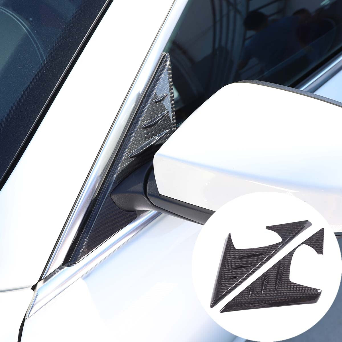 For Maserati Ghibli Quattroporte 2014+Carbon Fiber Door A-Pillar Triangular Trim 8