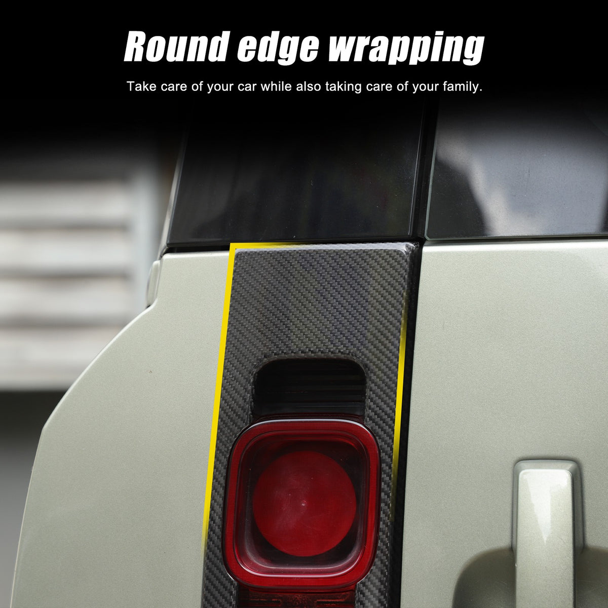 Real Carbon Fiber Rear Tail Light Panel Trim For Land Rover Defender L663 20-25 13
