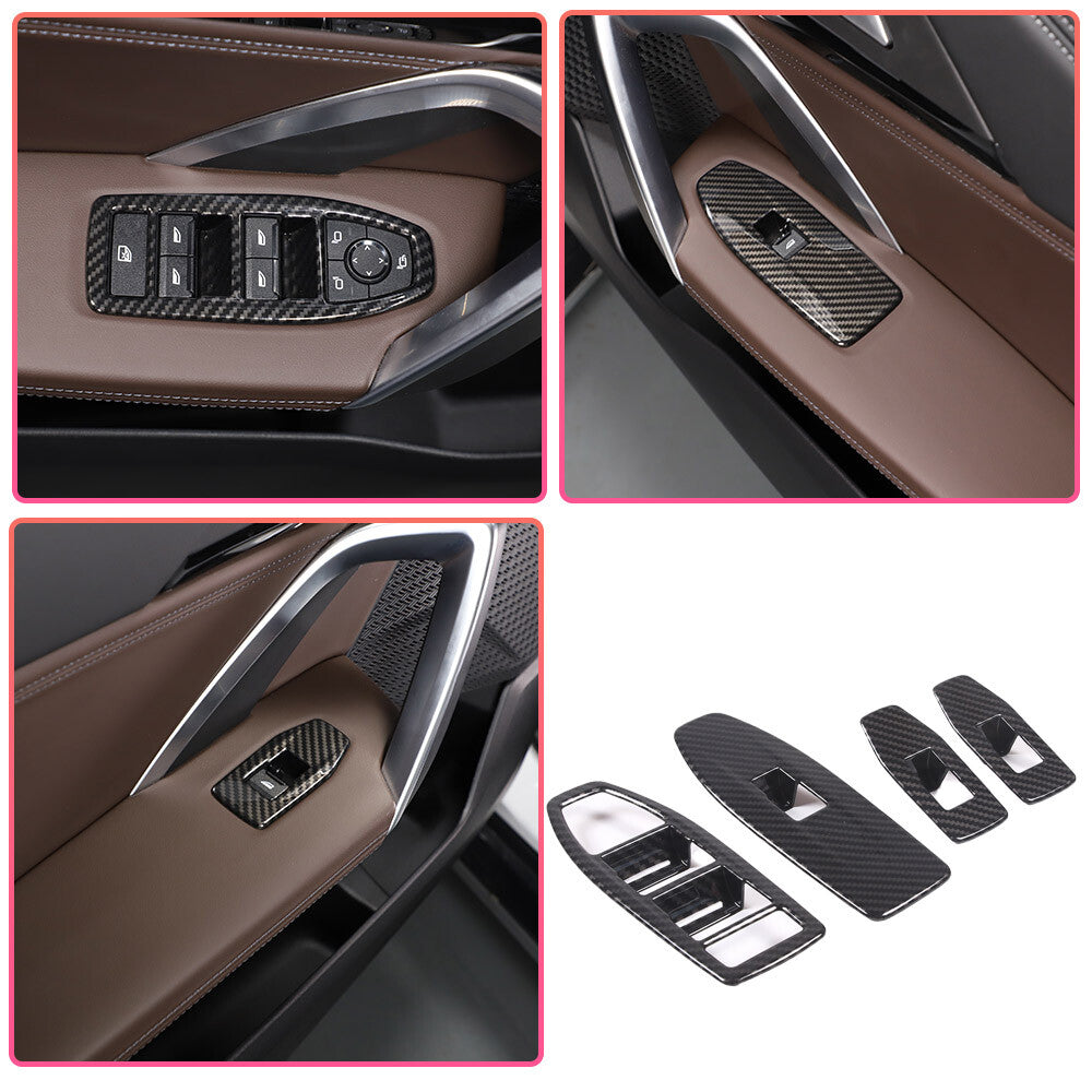ABS Carbon Fiber Center Console Gear Panel Cover Trim Set for BMW X1 U11 2023+ 6