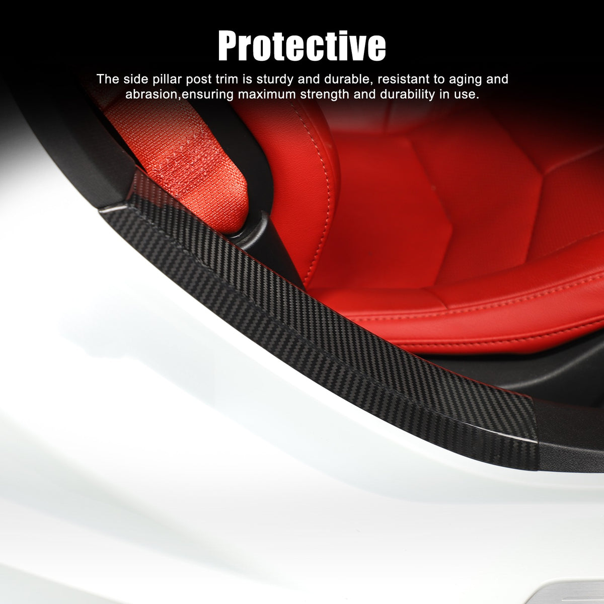 Real Carbon Fiber Interior Door Sill Plate Rear Trim For Corvette C8 2020+ US 7