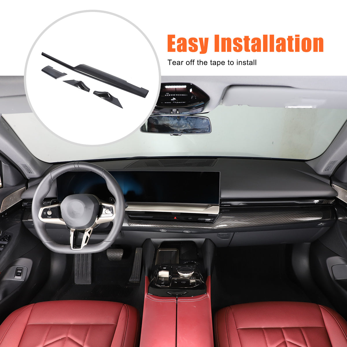 Carbon Fiber Console Dashboard Panel Trim Cover For BMW 5 Series G60 i5 24+ US 15