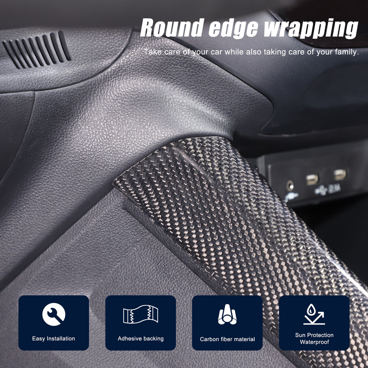 Real Carbon Fiber Side Gear Shift Box Cover Trim For Subaru WRX STI VB 2022-2024 16