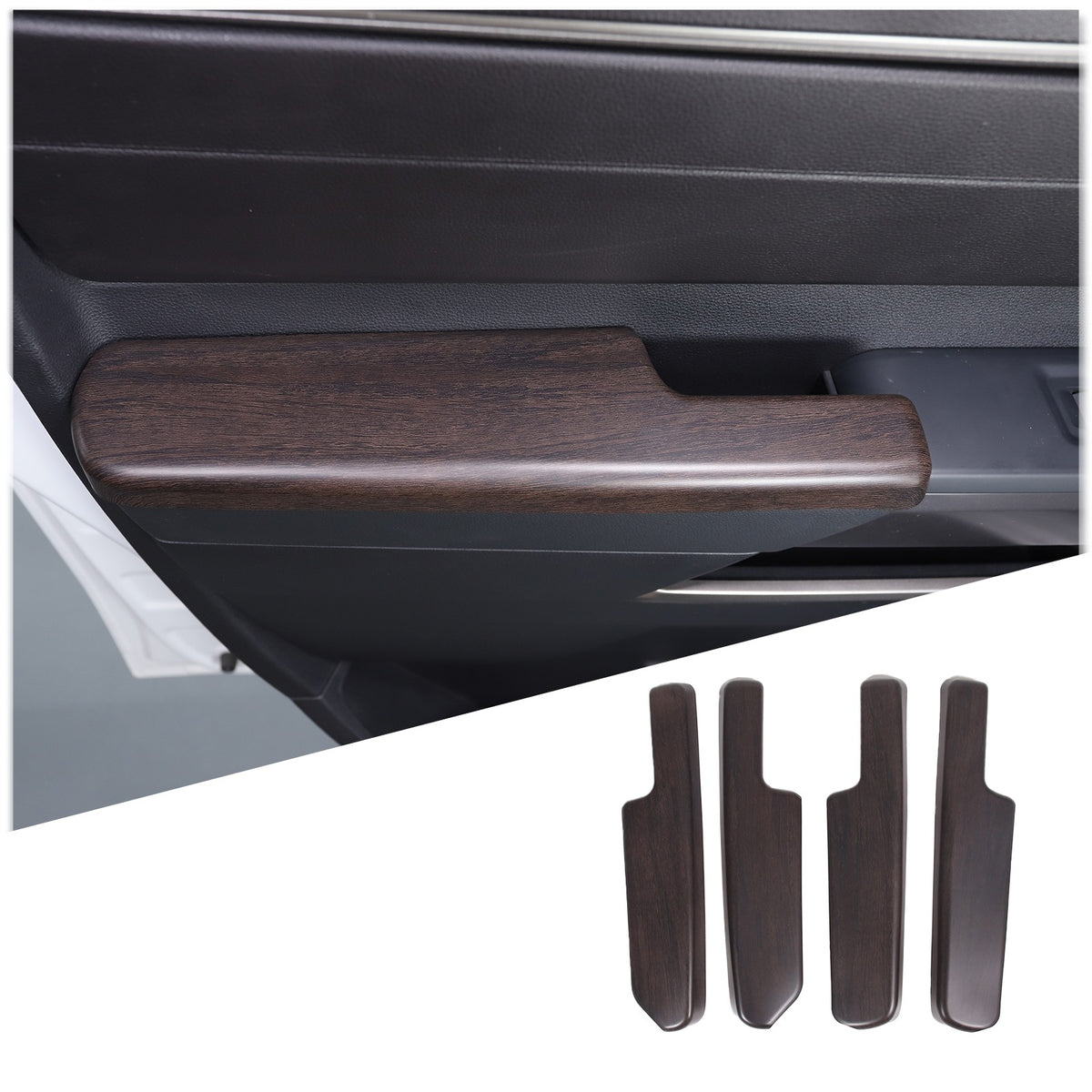 Oak Grain Door Elbow Armrest Trim Cover For Toyota Tundra Sequoia 2022-24 US 3
