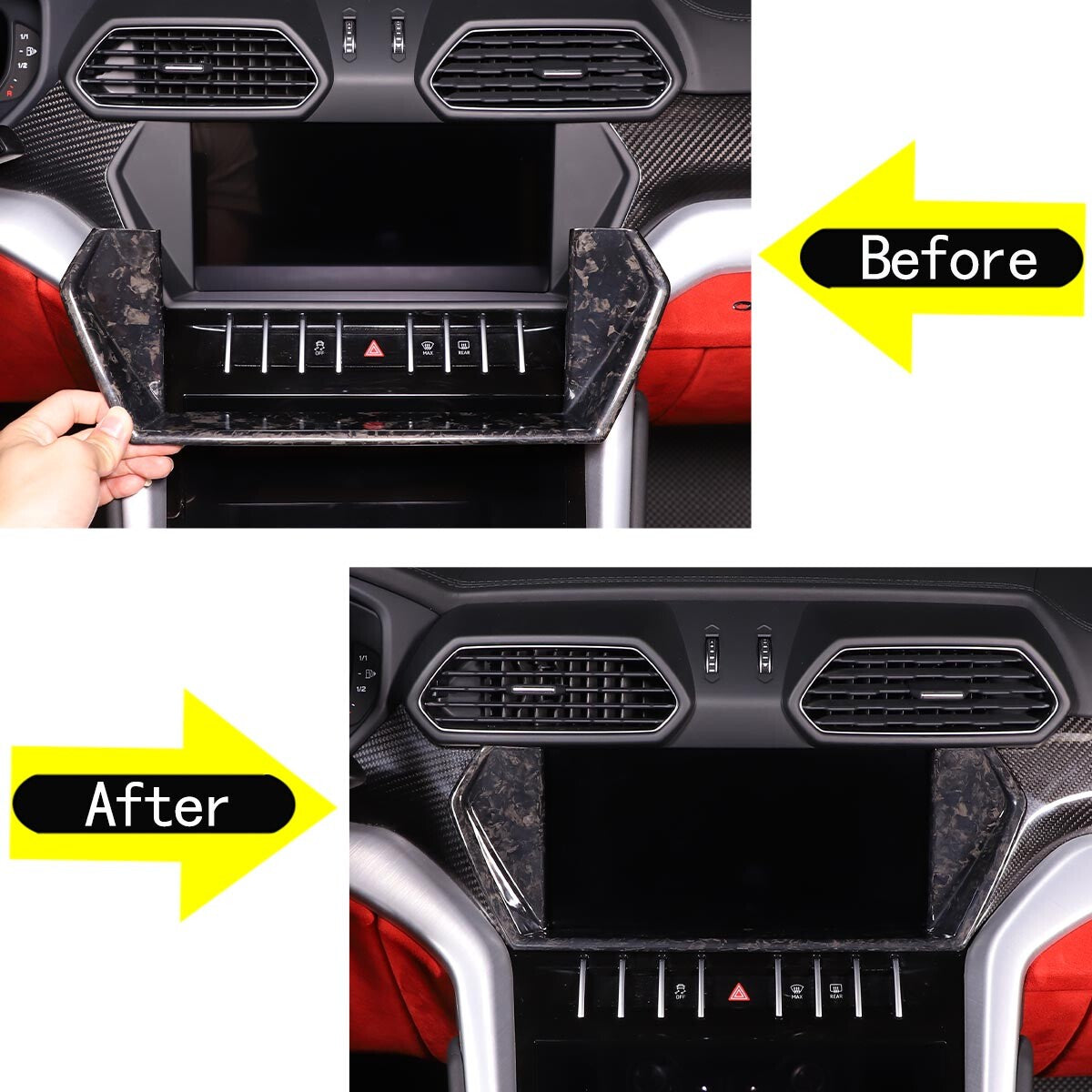 Forged Navigation GPS Control Panel Cover Trim For Lamborghini URUS 2018-23 7