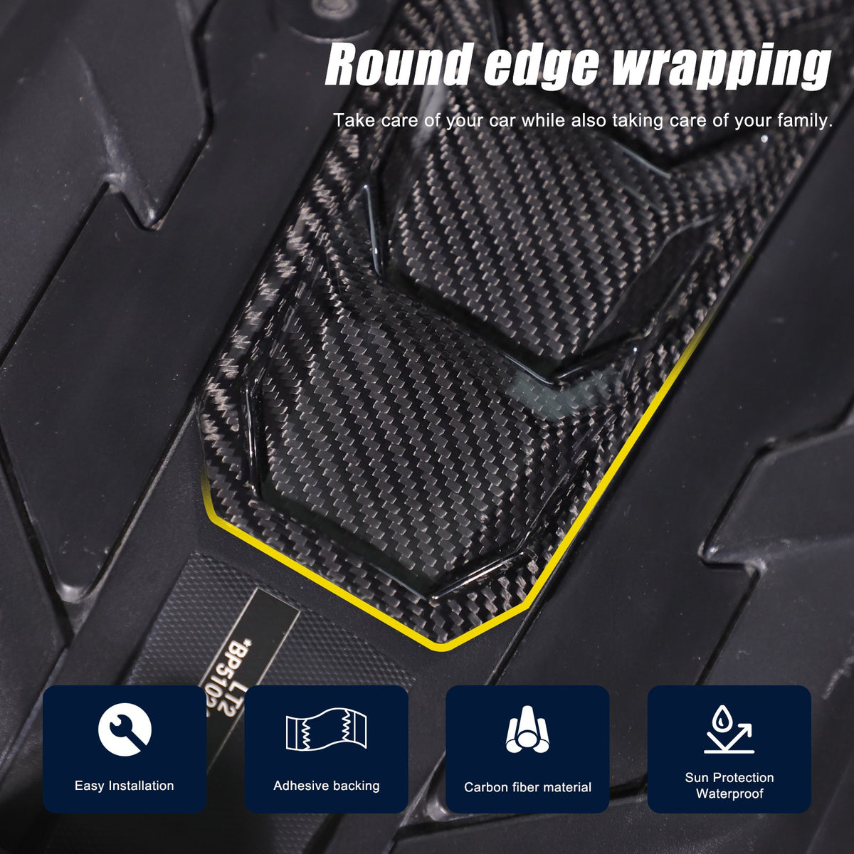 Real Carbon Fiber Engine Hood Center U-Shaped Cover Trim For Corvette C8 2020+ 12
