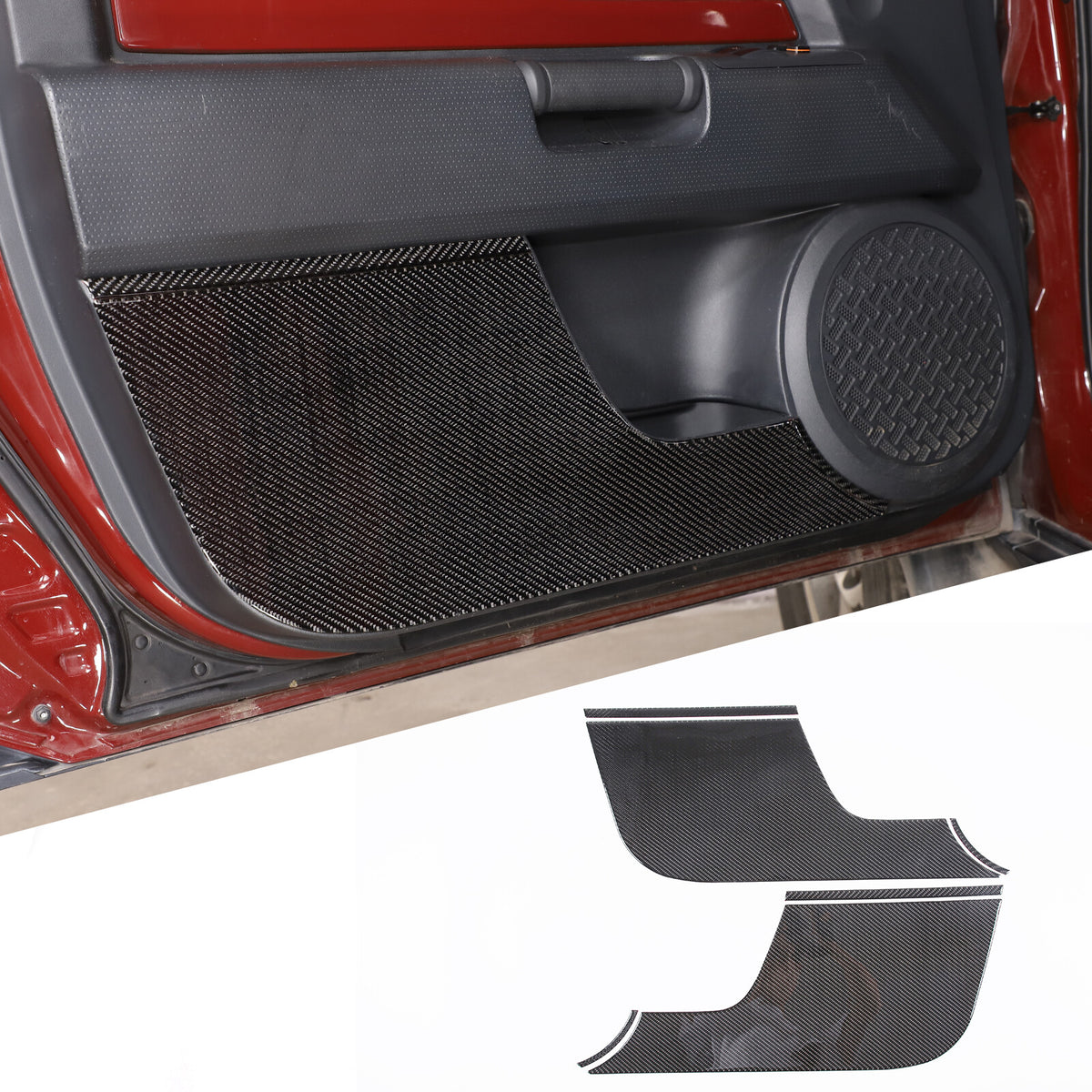 Carbon Fiber Front Door Anti-kick Panel Sticker For Toyota FJ Cruiser 2007-2021 1