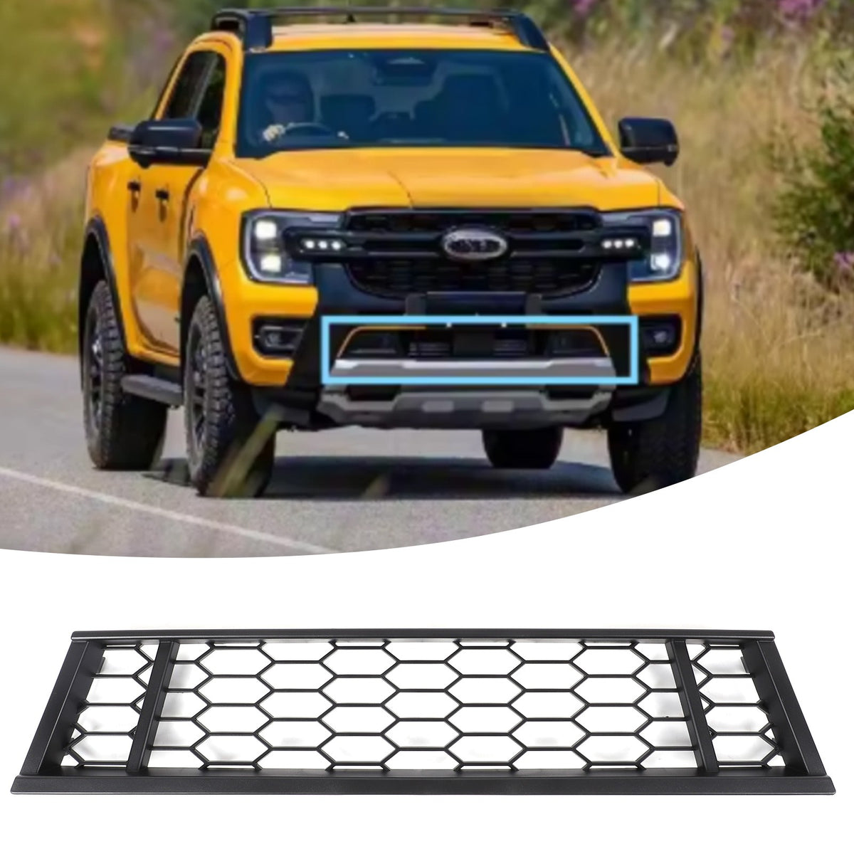 Front Bumper Lower Grille Lower Insect Screen For Ford Ranger T9 Wildtrak 2023+ 5