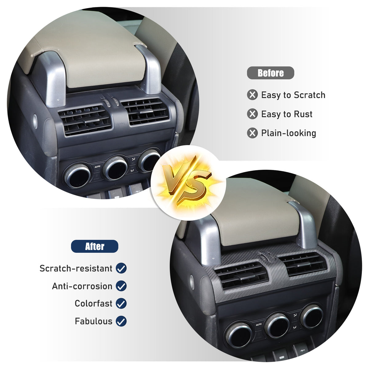 Matte Real Carbon Fiber Rear Air Vent Frame Trim For LR Defender L663 2020-2023 23