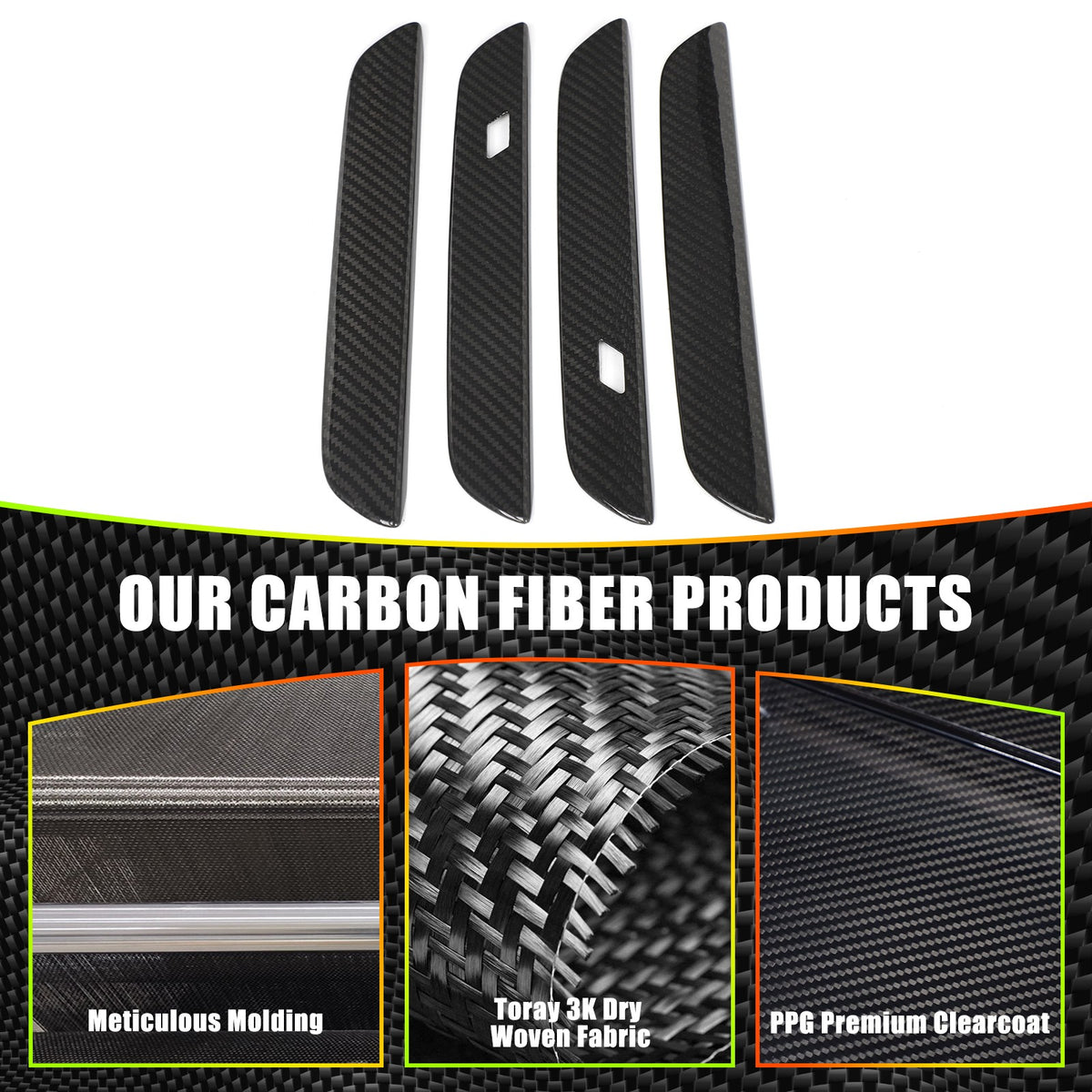 Real Carbon Fiber Outer Door Handle Trim For BMW 4 series G23 430i 440i 2022-23 7