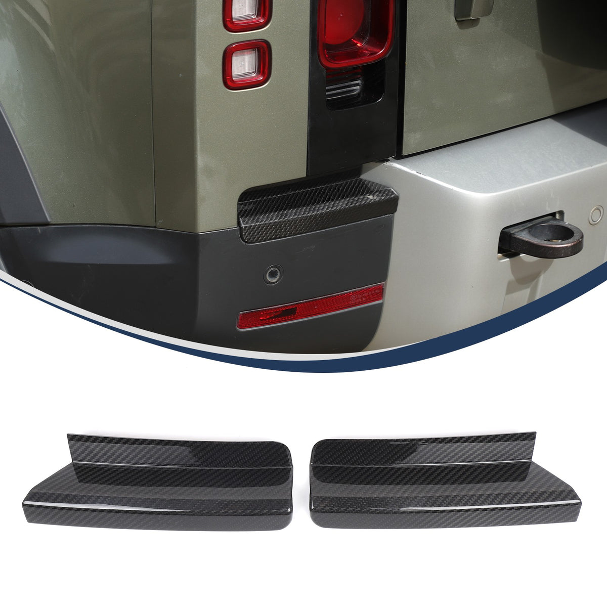 Real Carbon Fiber Rear Bumper Side Taillight Lower Trim For LR Defender L663 20+ 14